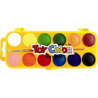 Toy Color | Acuarele 12 culori + pensula