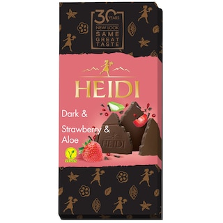 Heidi | Dark | Ciocolata amaruie cu capsune si Aloe Vera 80g