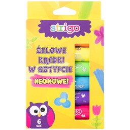 Strigo | Creioane gel neon, 6 culori