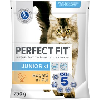 Hrana uscata, completa, bogat in pui, pentru pui de pisica 750g