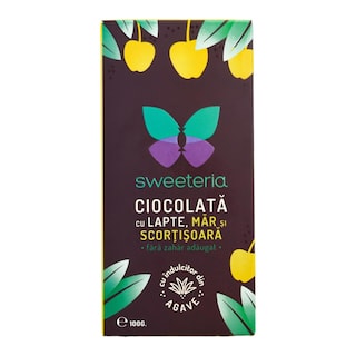 Sweeteria | Ciocolata cu lapte, mar, scortisoara, fara zahar adaugat 100g