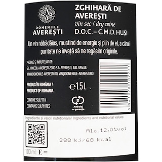 Domeniile Averesti | Vin lab sec Zghihara de Averesti 1.5L