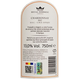 Beciul Domnesc | Vin alb sec Chardonnay 0.75L