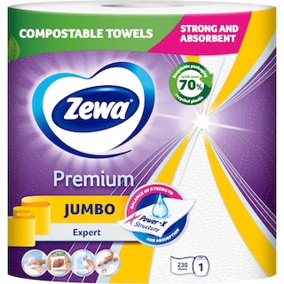 Zewa | Jumbo | Prosoape de bucatarie Jumbo Expert, 3 straturi, 1 rola