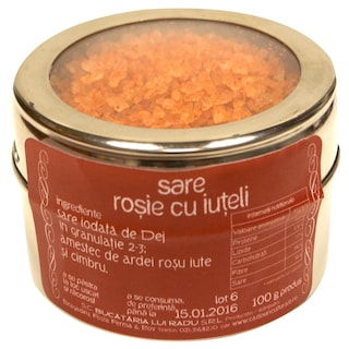 Bucataria lui Radu | Cutie magnetica cu sare cu iuteli, rubin 100g