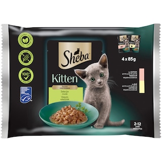 Sheba | Hrana umeda pentru pisici junioare, selectie mixta in sos 4x85g