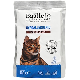 Bastteto | Hrana umeda dietetica pentru pisici, Hypoallergenic, miel in jeleu 100g
