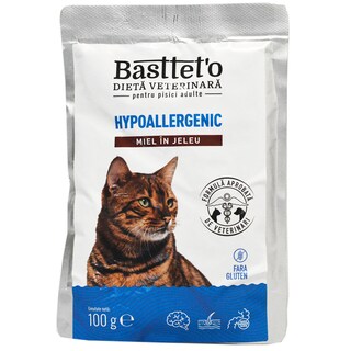 Bastteto | Hrana umeda dietetica pentru pisici, Hypoallergenic, miel in jeleu 100g
