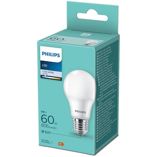 Philips | Bec LED E27 8W (60W) 806 lumen alb rece