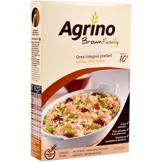 Agrino | Brown Family | Orez integral cu bob lung 500g