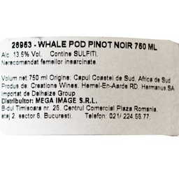 Whale Pod | Vin rosu Pinot Noir 0.75L