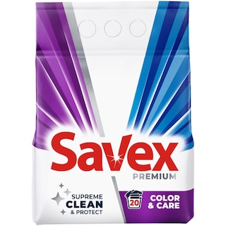 Savex | Detergent automat pudra Color & Care, 20 spalari 2kg