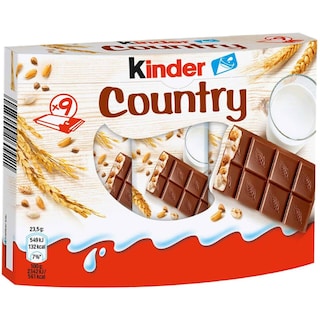 Kinder Country | Baton de ciocolata cu crema de lapte si cereale 9x23.5g