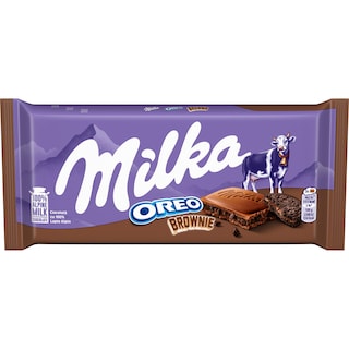 Milka | Ciocolata cu lapte si crema Oreo Brownie 100g