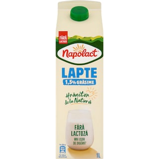 Napolact | Lapte fara lactoza, 1.5% grasime 1L
