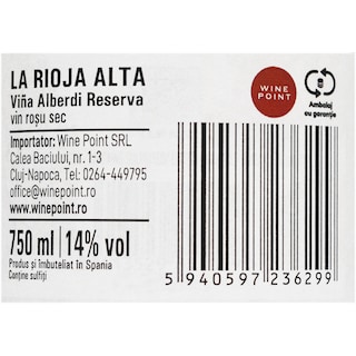 Vina Alberdi | Vin rosu sec La Rioja Alta 0.75L