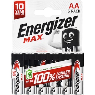 Energizer | Baterii alcaline AA, 6 bucati