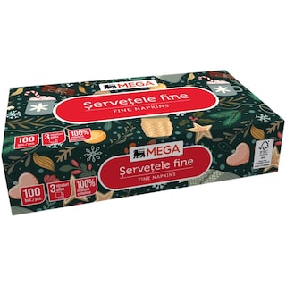 MEGA | Servetele fine, 3 straturi, 100 bucati