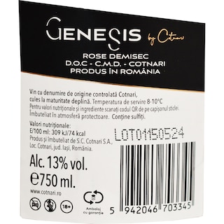 Genesis | By Cotnari | Vin roze demisec 0.75L