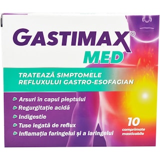 Gastimax | Comprimate masticabile, 10 bucati