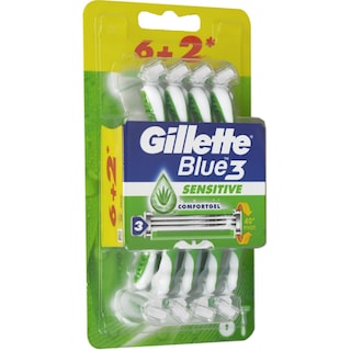 Gillette | Aparate de ras Blue3 Sensitive, 6+2 bucati