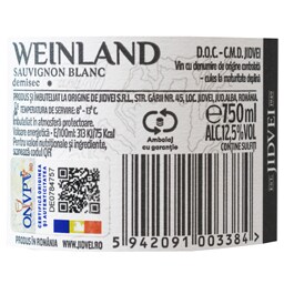 Jidvei | Weinland | Vin alb demisec Sauvignon Blanc 0.75L
