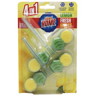 Clean Home | Odorizant solid pentru toaleta, 4 in 1, cu parfum de lamaie 2x48g