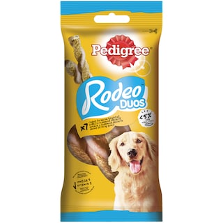 Pedigree | Recompensa pentru caini Rodeo Duos, aroma de pui si sunca 123g