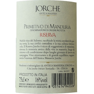 Jorche Antica Masseria | Vin rosu Primitivo di Manduria Riserva 0.75l
