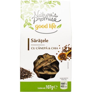 Nature's Promise | Saratele cu seminte de canepa si seminte de chia 107g
