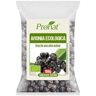Pronat | Fructe bio de aronia uscate 100g