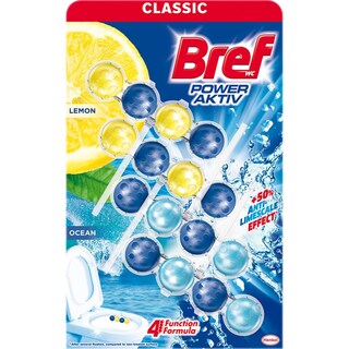 Bref | Power Aktiv | Odorizant toaleta lemon si ocean 4x50g