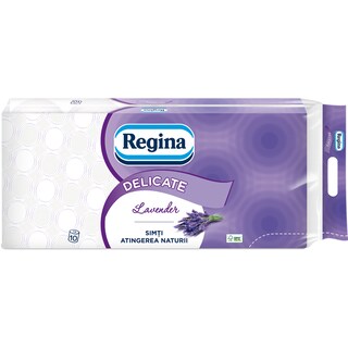 Regina | Delicate | Hartie igienica Lavender, 3 straturi, 10 role