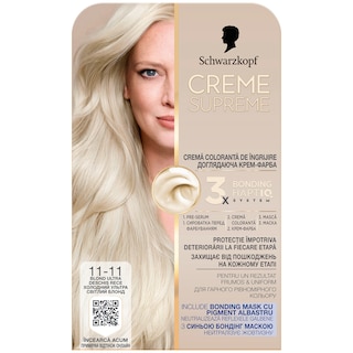 Creme Supreme | Vopsea permanenta pentru par 11-11 Blond ultra deschis rece