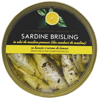 Brivais Vilnis | Sardine in ulei de masline cu lamaie si busuioc 160g