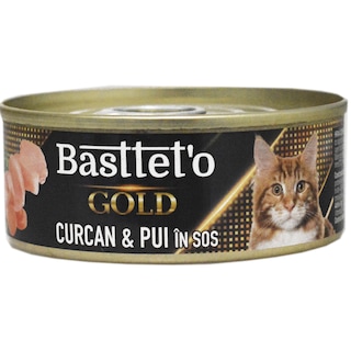 Bastteto | Hrana umeda pentru pisici, curcan si pui in sos 85g