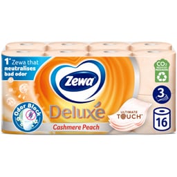 Zewa | Hartie igienica Deluxe Cashmere Peach, 3 straturi, 16 role