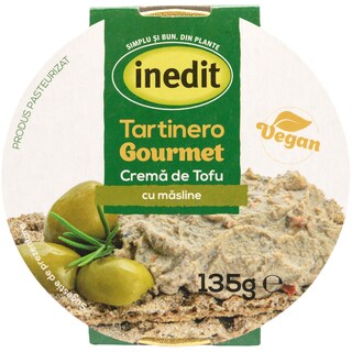 Inedit | Tartinero Gourmet | Crema de tofu cu masline 135g