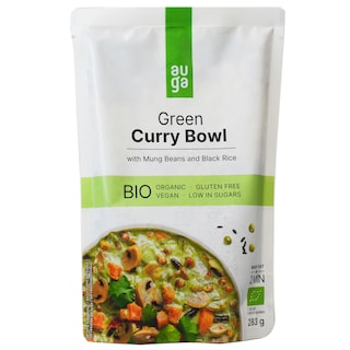 Auga | Green Curry Bowl cu fasole mung si orez negru 283g