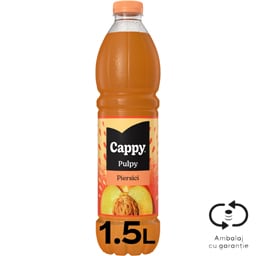 Cappy Pulpy | Bautura racoritoare cu piure si bucati de piersici 1.5L