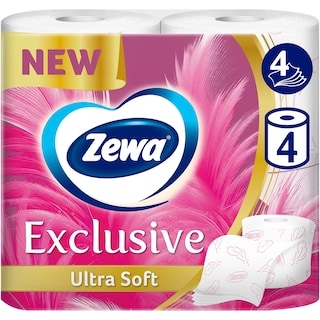 Zewa | Hartie igienica Exclusive Ultra Soft, 4 straturi, 4 role