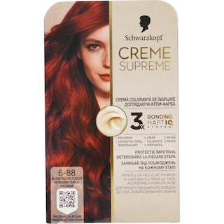 Creme Supreme | Vopsea permanenta pentru par 6-88 Blond inchis roscat
