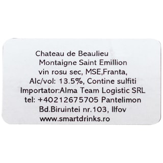Chateau De Beaulieu | Vin rosu cupaj Merlot, Cabernet Sauvignon, Cabernet Franc 0.75l