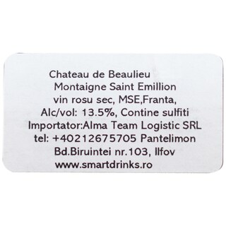 Chateau De Beaulieu | Vin rosu cupaj Merlot, Cabernet Sauvignon, Cabernet Franc 0.75l