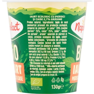 Napolact Bio | Iaurt cu piersici si caise 130g