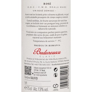 Budureasca | Vin roze demisec  0.75L