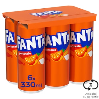 Fanta | Bautura racoritoare carbogazoasa cu suc de portocale 6x330ml