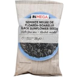 Seminte negre de floarea soarelui, coapte fara sare 200g