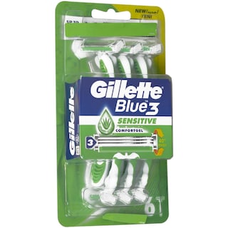 Gillette | Aparate de ras Blue3 Sensitive, 6 bucati
