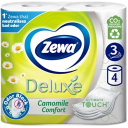 Zewa | Deluxe | Hartie igienica Deluxe Camomile Comfort, 3 straturi, 4 role